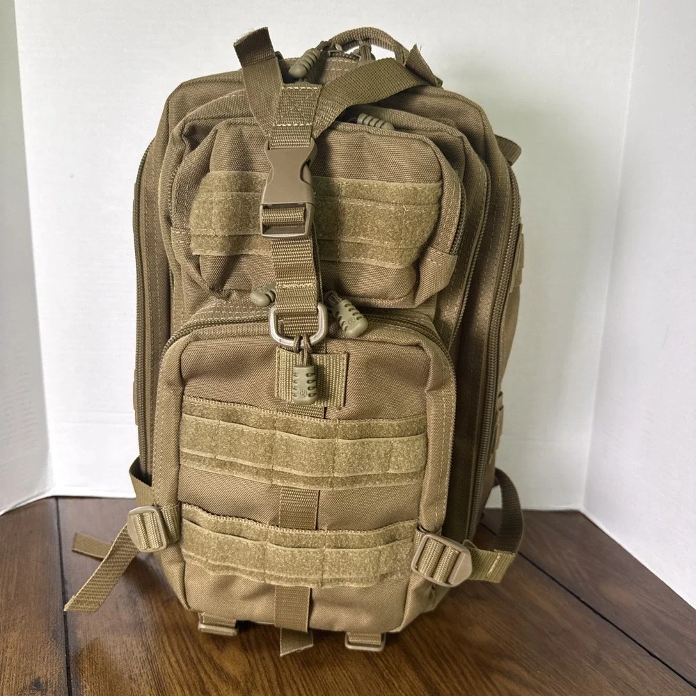 Flying Circle Coyote Brown Tactical Assault Backpack Padded Multiple Compartment